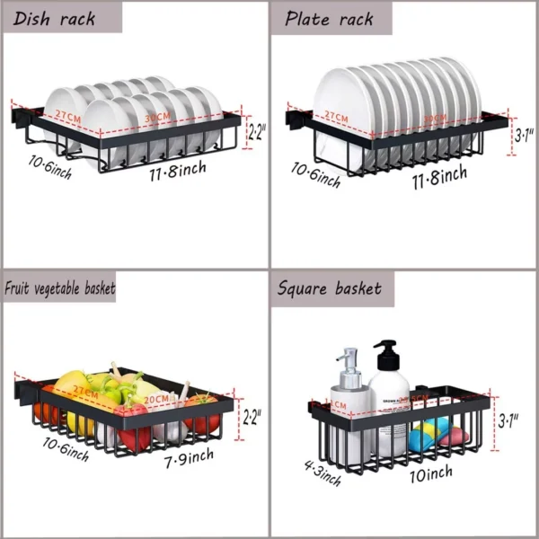 SS Kitchen Bowl Dish Rack Double Sink - Image 3